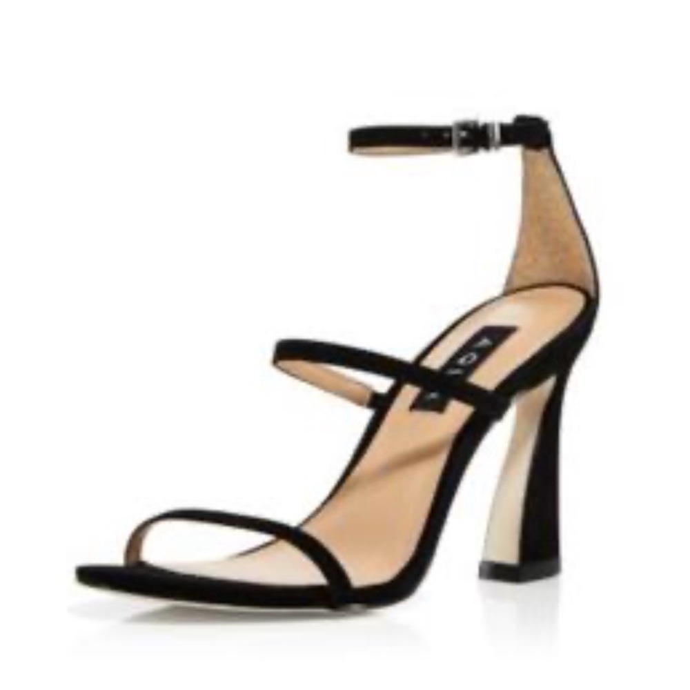Aqua strappy black sandals